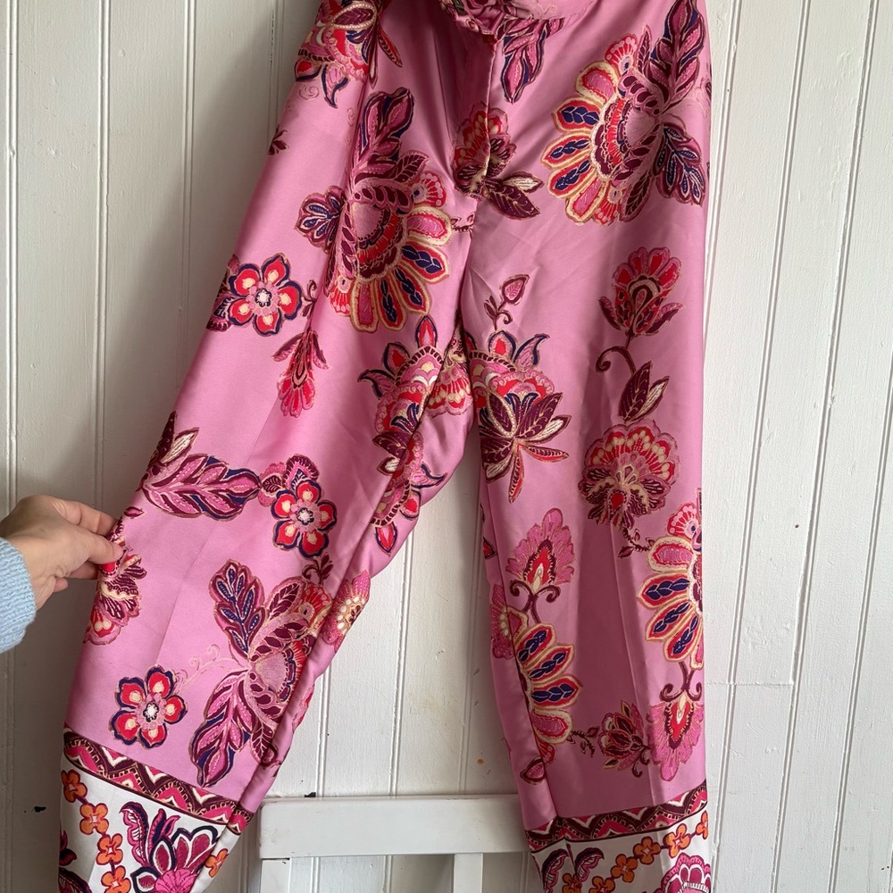 Zara Floral Pink Bohemian Pants